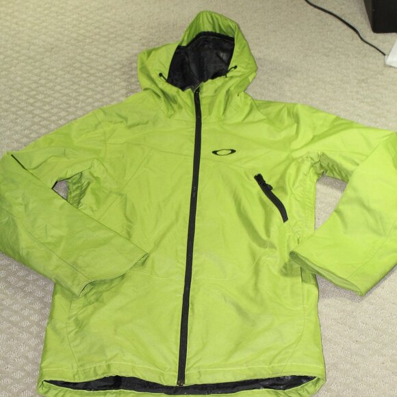 Oakley Lime Green Patrol Shell Hooded Parka Jacket Men's Size Small - Picture 1 of 9